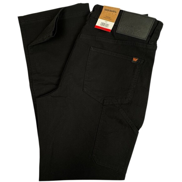 Eddie Bauer Mens  Size 34X32 Pants Black Canvas Utility Stretch Ultra Durable - Picture 5 of 12